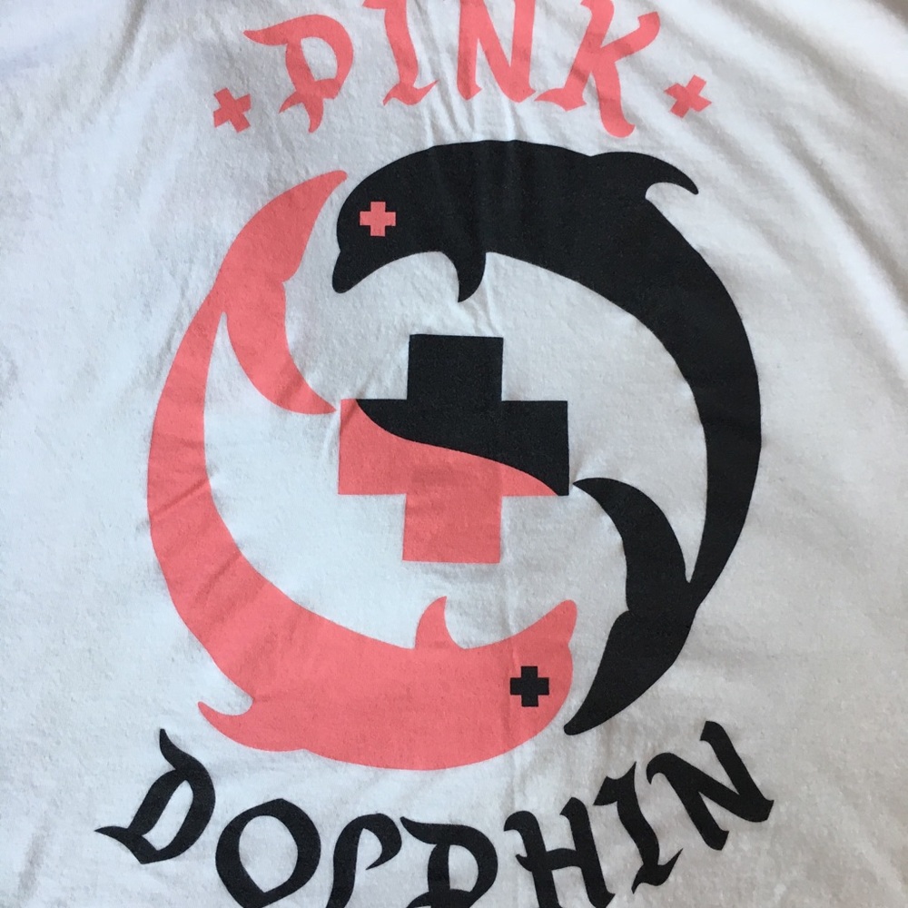 Pink Dolphin Yin Yang T Shirt White